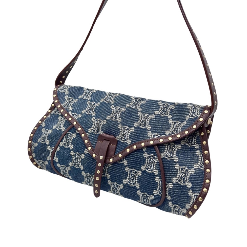 CELINE Macadam Denim Handbag